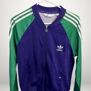 Adidas Originals Retro Track Jacket Large Blue Green Trefoil